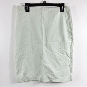 Brooks Brothers Green and White Striped Skirt Size 10